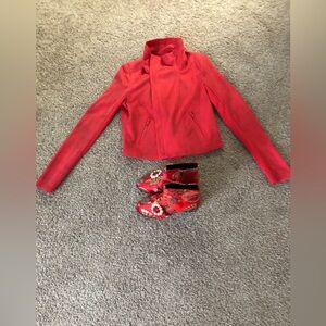 INC International Concepts Red Leather Jacket